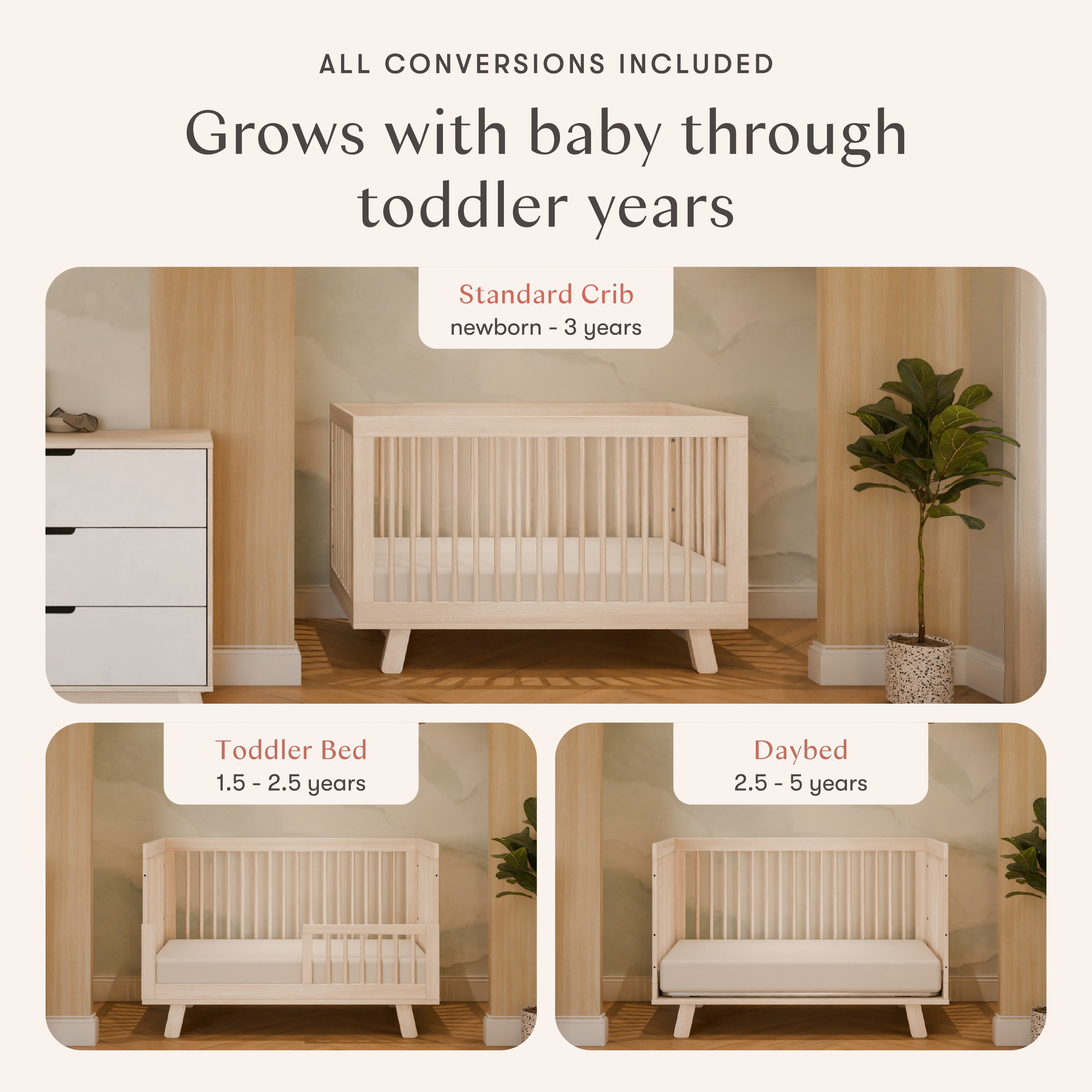 Babyletto Hudson 3-in-1 Convertible Crib thumbnail 4