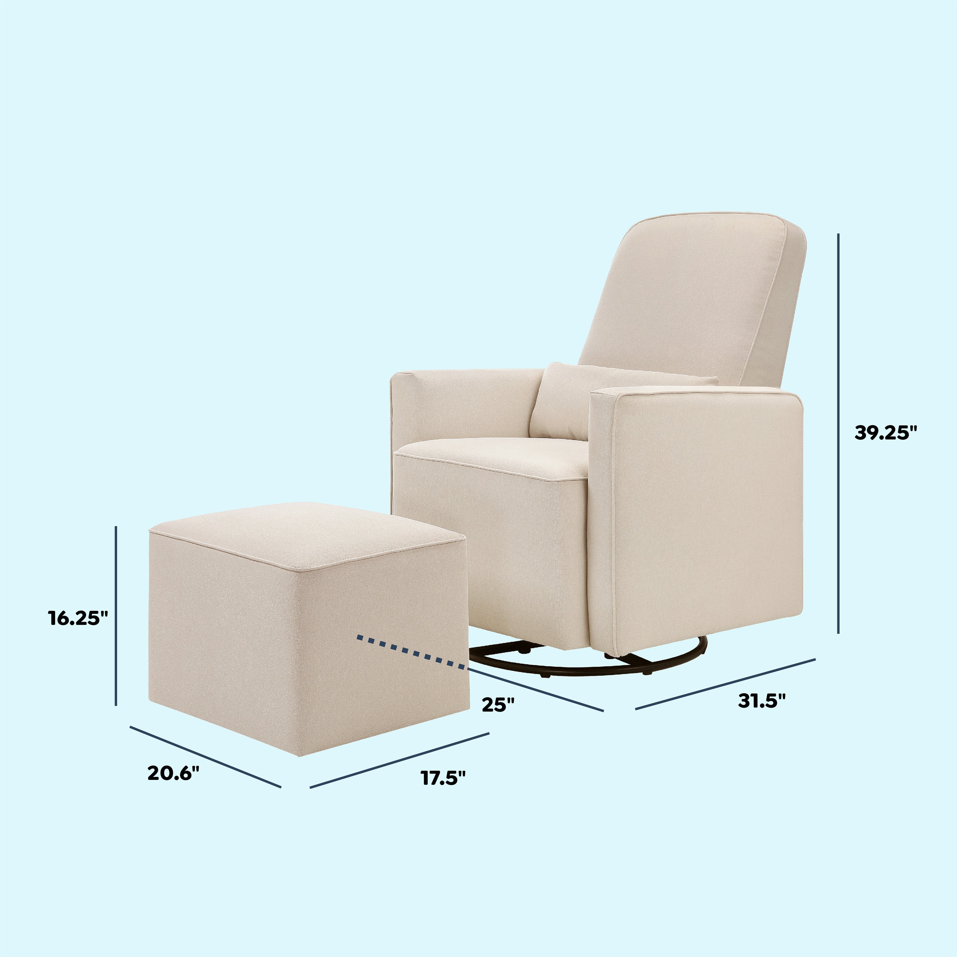 DaVinci Olive Upholstered Swivel Glider thumbnail 4