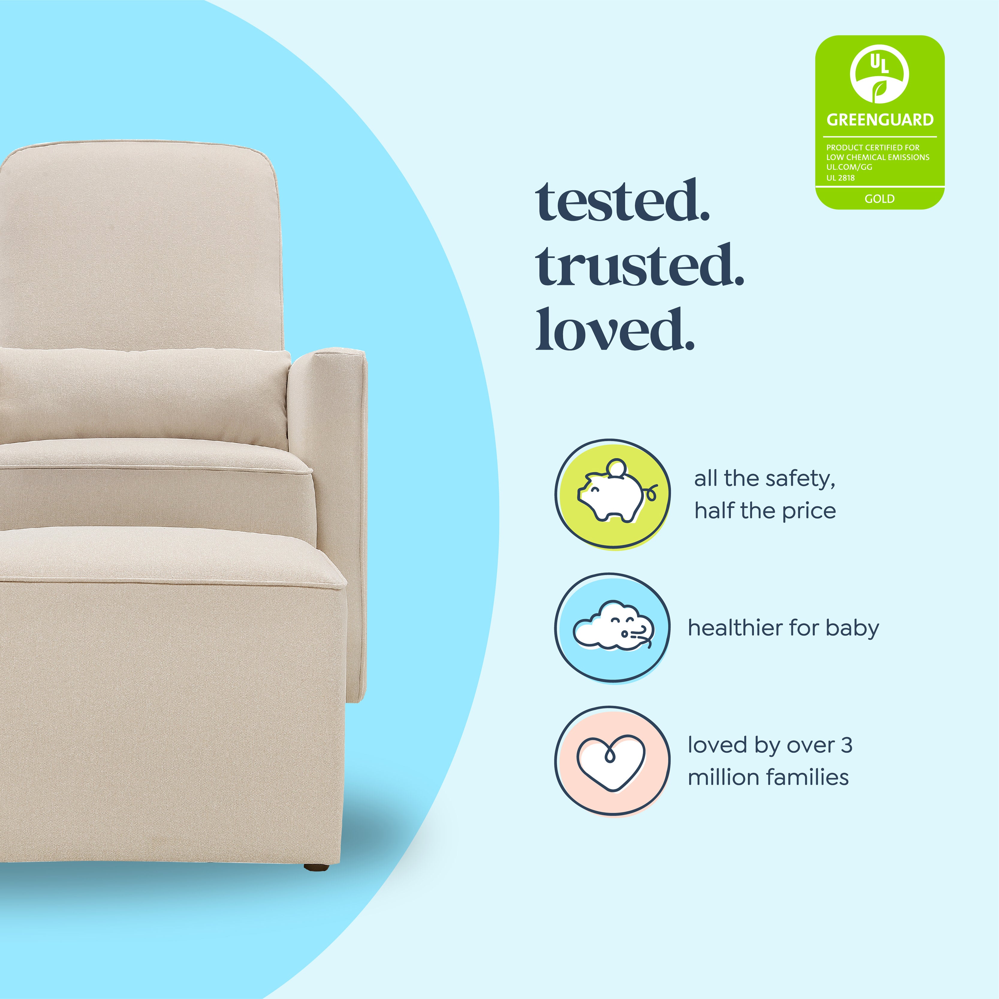 DaVinci Olive Upholstered Swivel Glider thumbnail 5