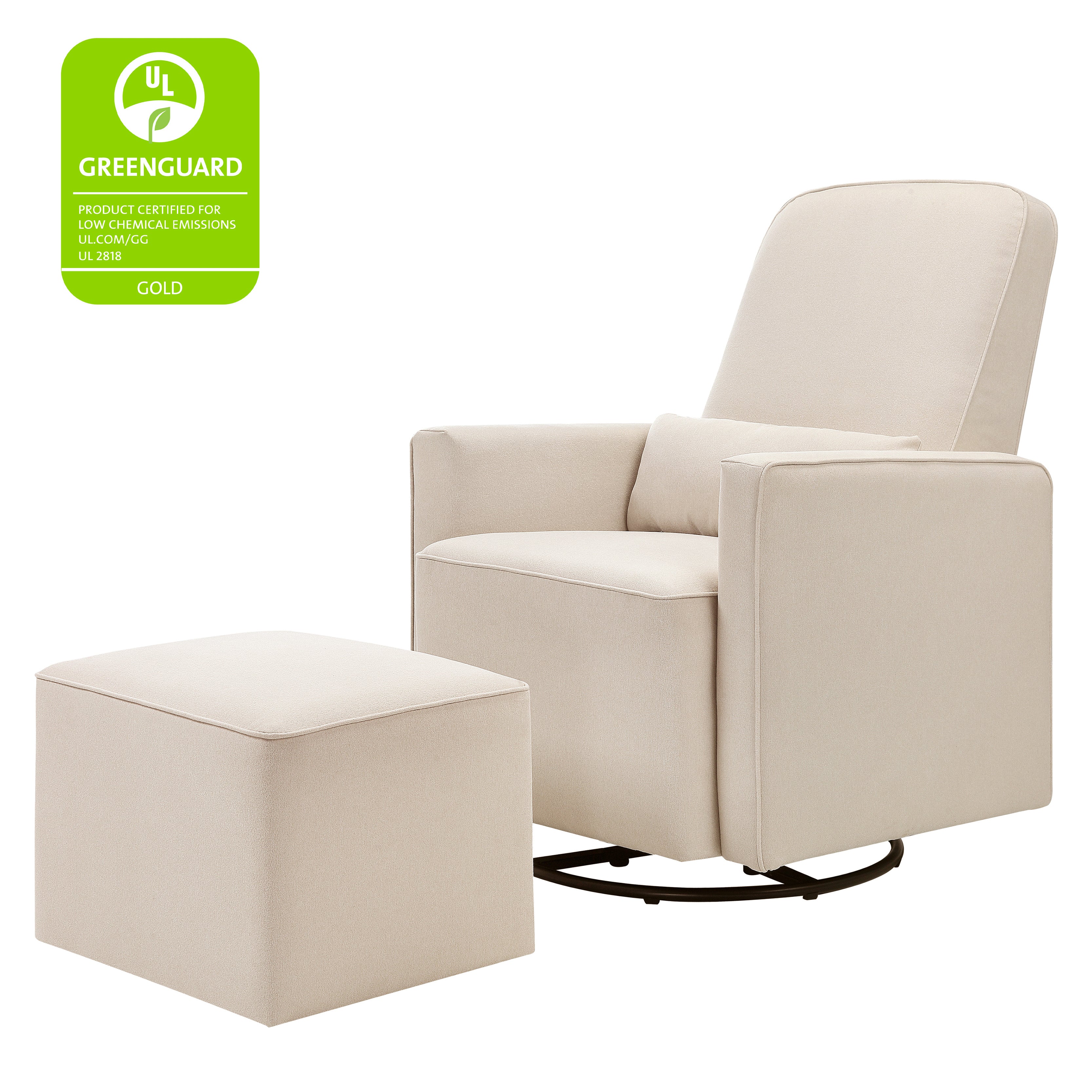 DaVinci Olive Upholstered Swivel Glider