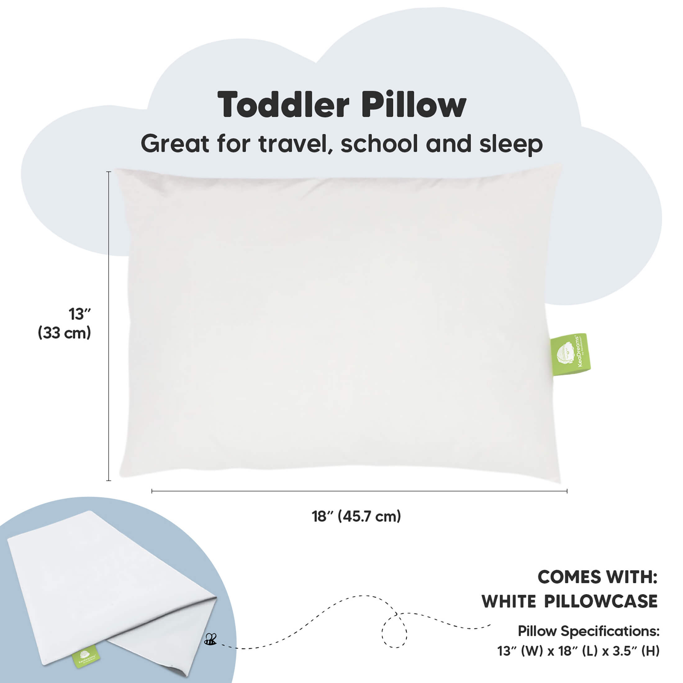 KeaBabies Toddler Pillow with Pillowcase thumbnail 6