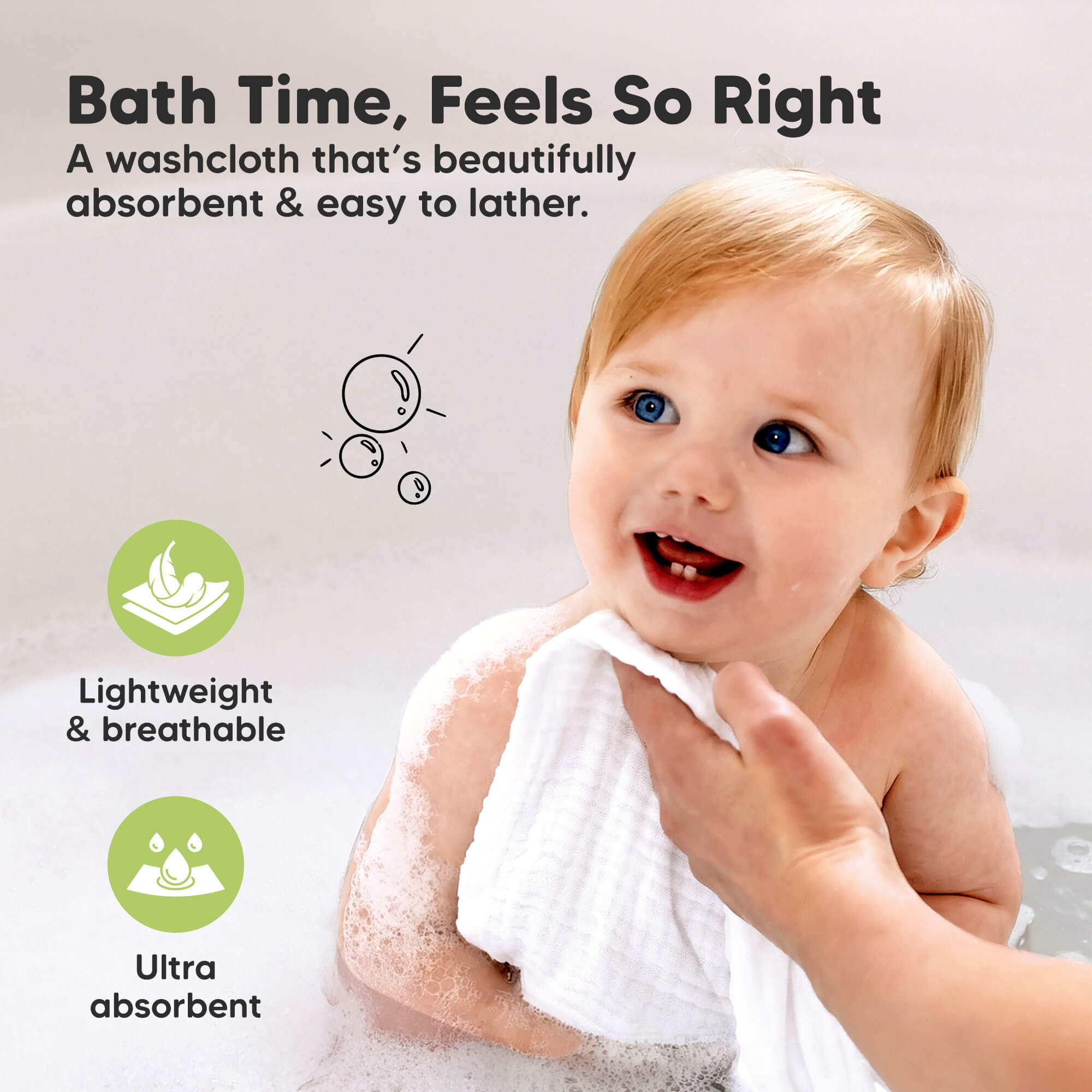 KeaBabies Muslin Baby Washcloths (10-Pack) thumbnail 3