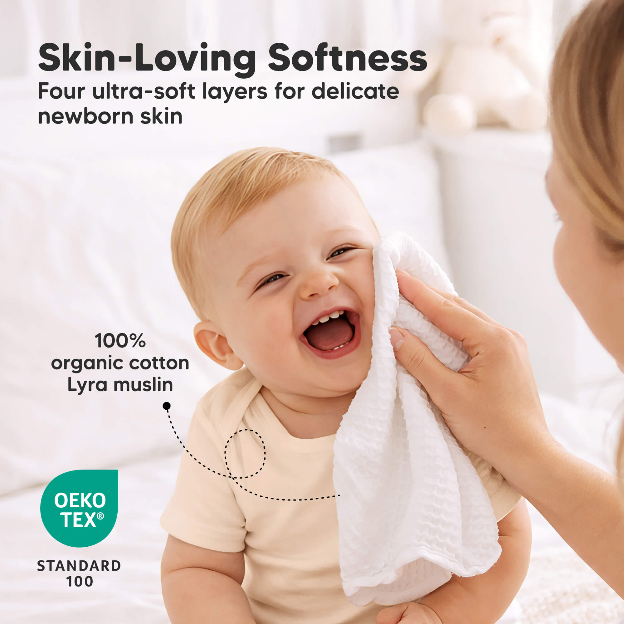 KeaBabies Muslin Baby Washcloths (10-Pack) thumbnail 6