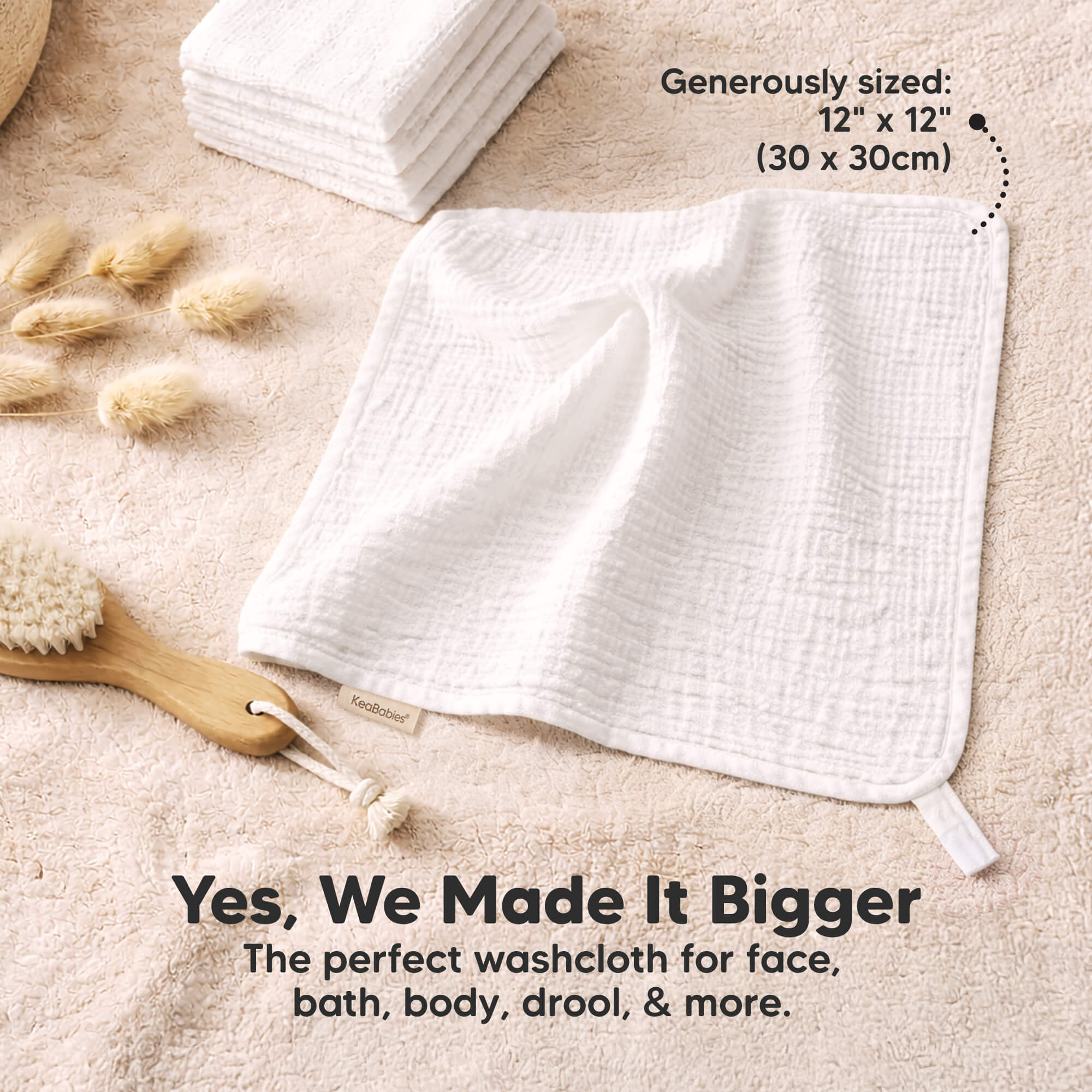 KeaBabies Muslin Baby Washcloths (10-Pack) thumbnail 5