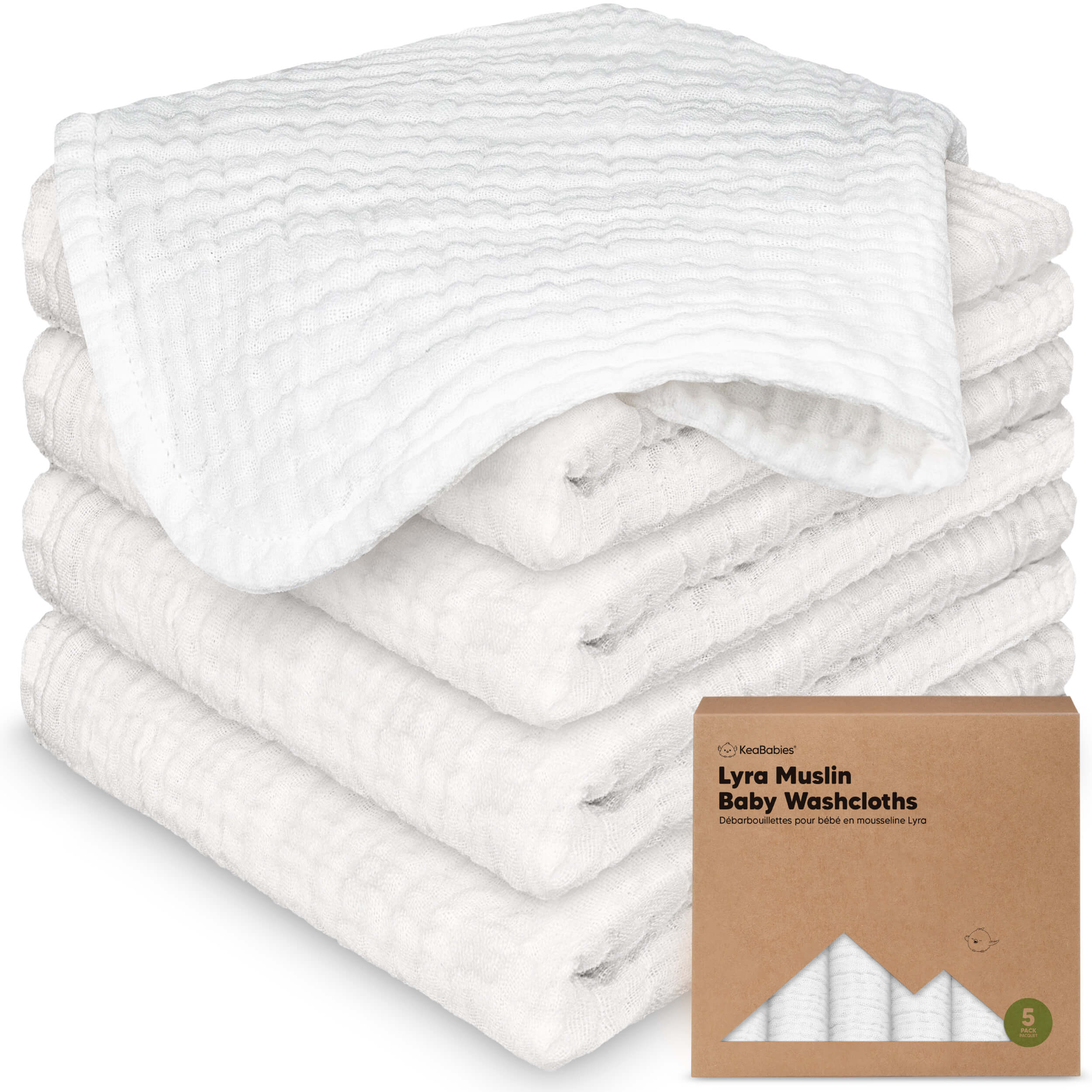 KeaBabies Muslin Baby Washcloths (10-Pack) thumbnail 8