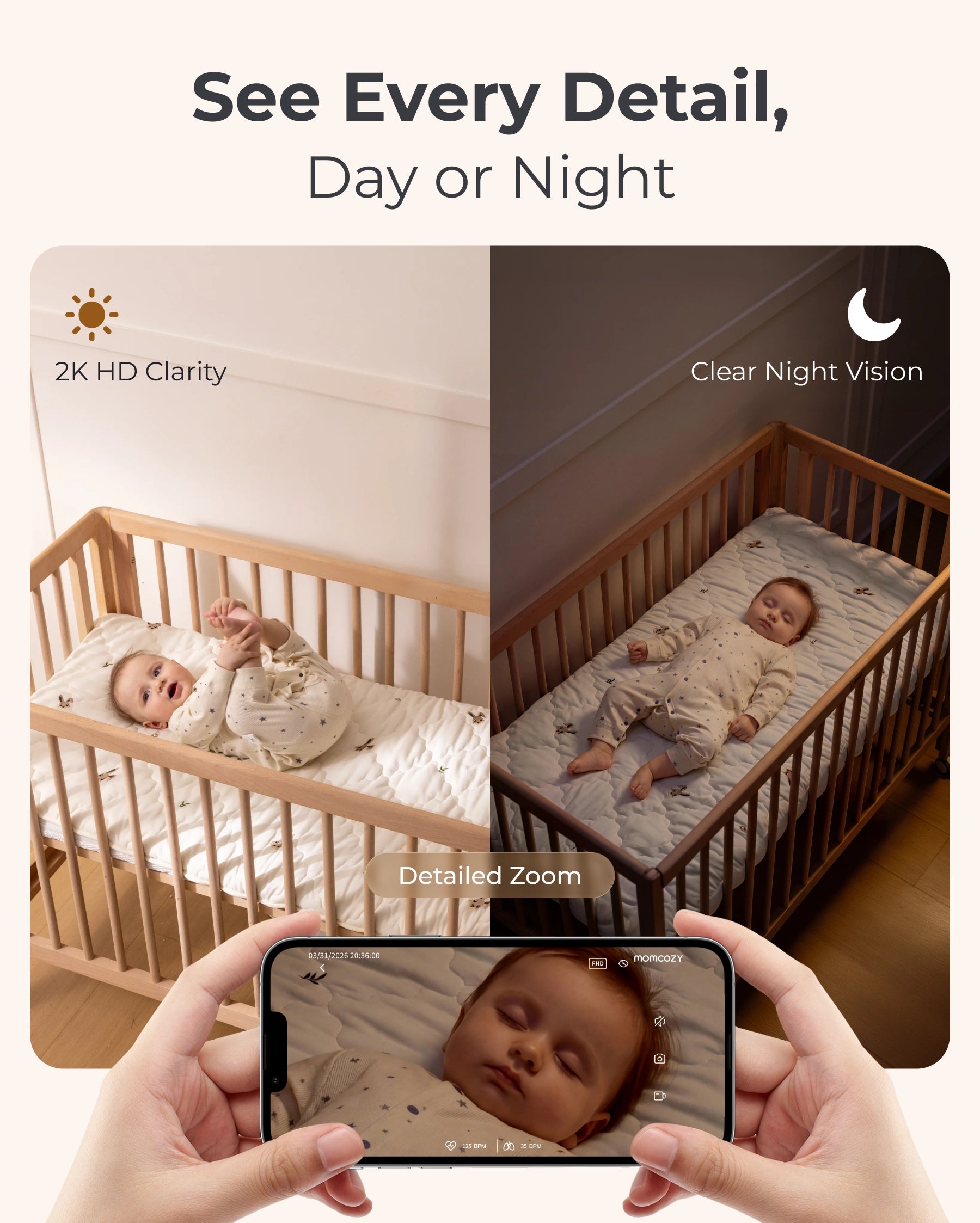 Momcozy Contact-Free Smart Baby Monitor (BM08) thumbnail 4