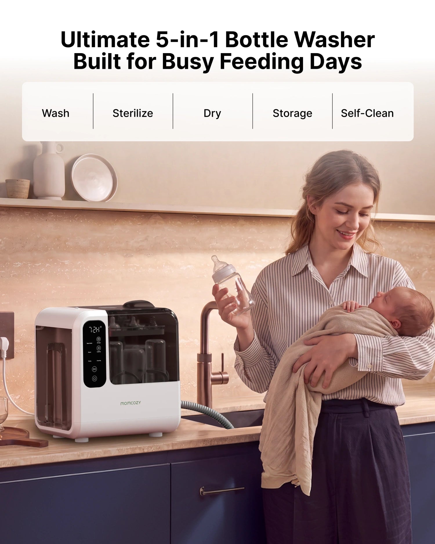 Momcozy DeepClean Baby Bottle Washer and Sterilizer (D8) thumbnail 2